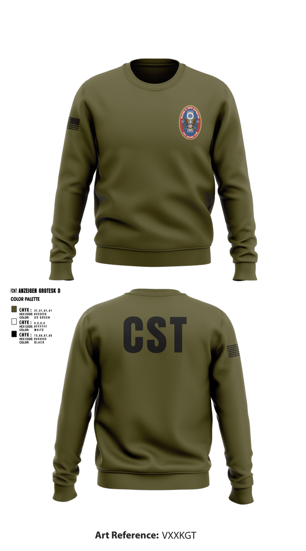 Crew Neck Sweatshirt, 95th WMD CST, National Guard, Teamtime, Team time, sublimation, custom sports apparel, team uniforms, spirit wear, spiritwear, sports uniforms, custom shirts, team store, custom team store, fundraiser sports, apparel fundraiser