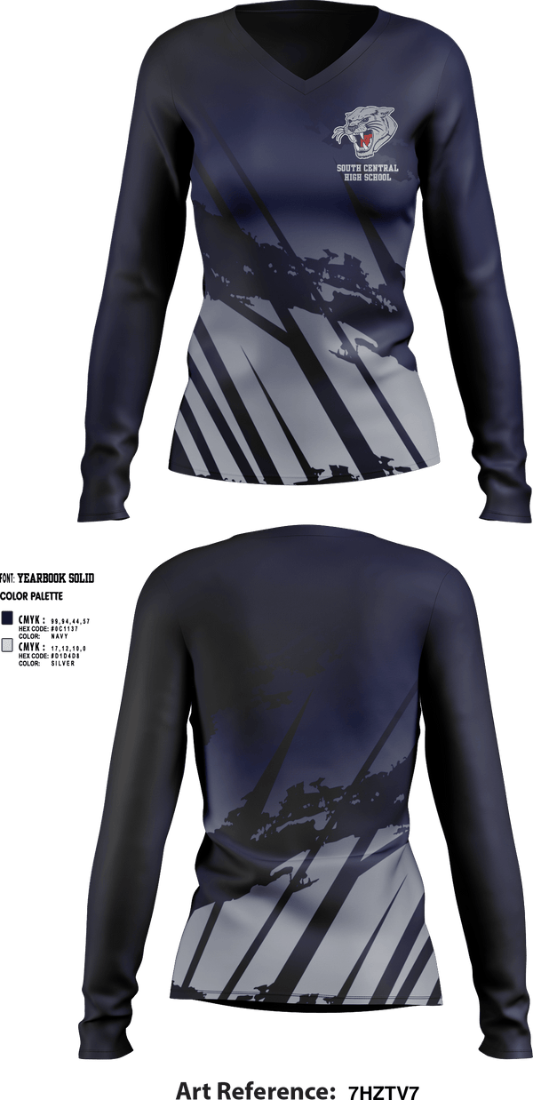Womens Long Sleeve Vneck Shirt, South Central High School Basketball, Women's Basketball, Teamtime, Team time, sublimation, custom sports apparel, team uniforms, spirit wear, spiritwear, sports uniforms, custom shirts, team store, custom team store, fundraiser sports, apparel fundraiser