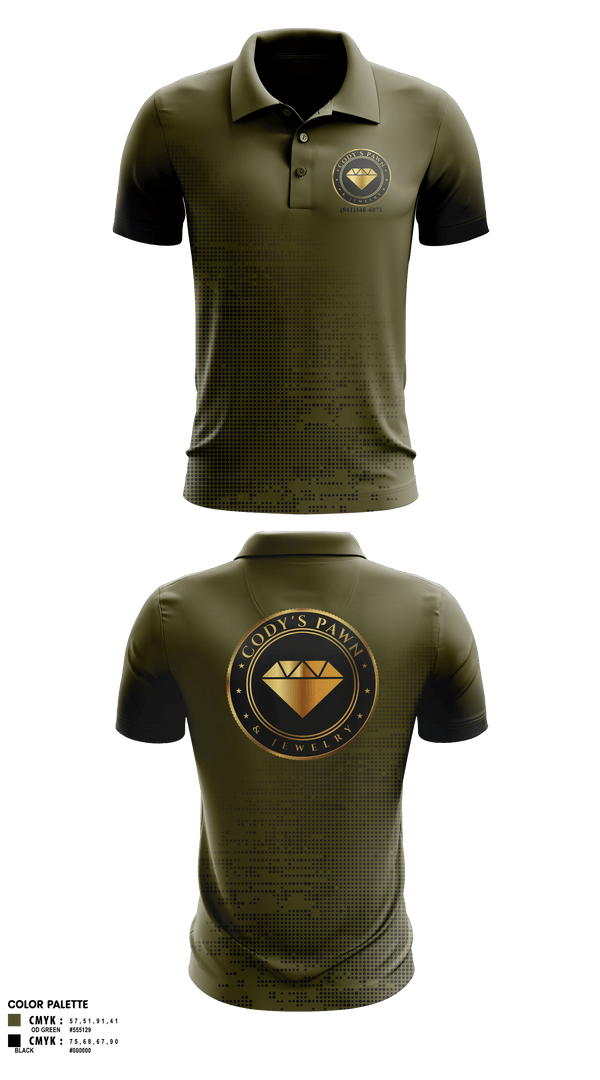 Short Sleeve Performance Polo, Cody’s Pawn & Jewelry, , Teamtime, Team time, sublimation, custom sports apparel, team uniforms, spirit wear, spiritwear, sports uniforms, custom shirts, team store, custom team store, fundraiser sports, apparel fundraiser