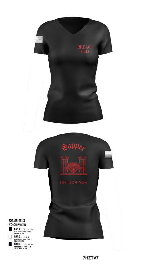 Womens Short Sleeve Vneck Shirt, 811th EN CO, , Teamtime, Team time, sublimation, custom sports apparel, team uniforms, spirit wear, spiritwear, sports uniforms, custom shirts, team store, custom team store, fundraiser sports, apparel fundraiser