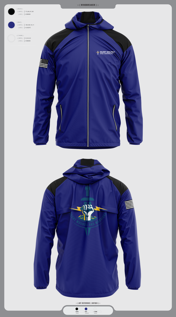 Windbreaker, Silent Wounds and Warriors Foundation, , Teamtime, Team time, sublimation, custom sports apparel, team uniforms, spirit wear, spiritwear, sports uniforms, custom shirts, team store, custom team store, fundraiser sports, apparel fundraiser