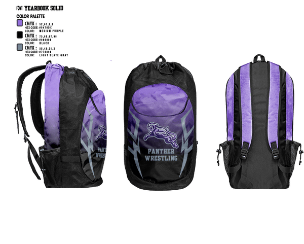 Gear Bag, Panther, Wrestling, Teamtime, Team time, sublimation, custom sports apparel, team uniforms, spirit wear, spiritwear, sports uniforms, custom shirts, team store, custom team store, fundraiser sports, apparel fundraiser