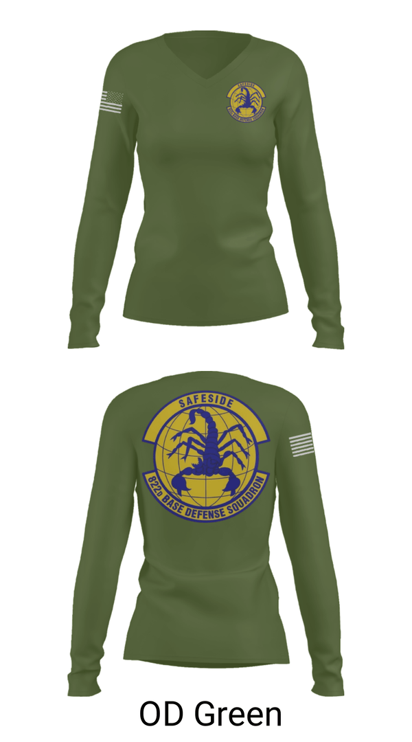 Women's Long Sleeve Vneck Shirt, Safeside, Air Force, Teamtime, Team time, sublimation, custom sports apparel, team uniforms, spirit wear, spiritwear, sports uniforms, custom shirts, team store, custom team store, fundraiser sports, apparel fundraiser