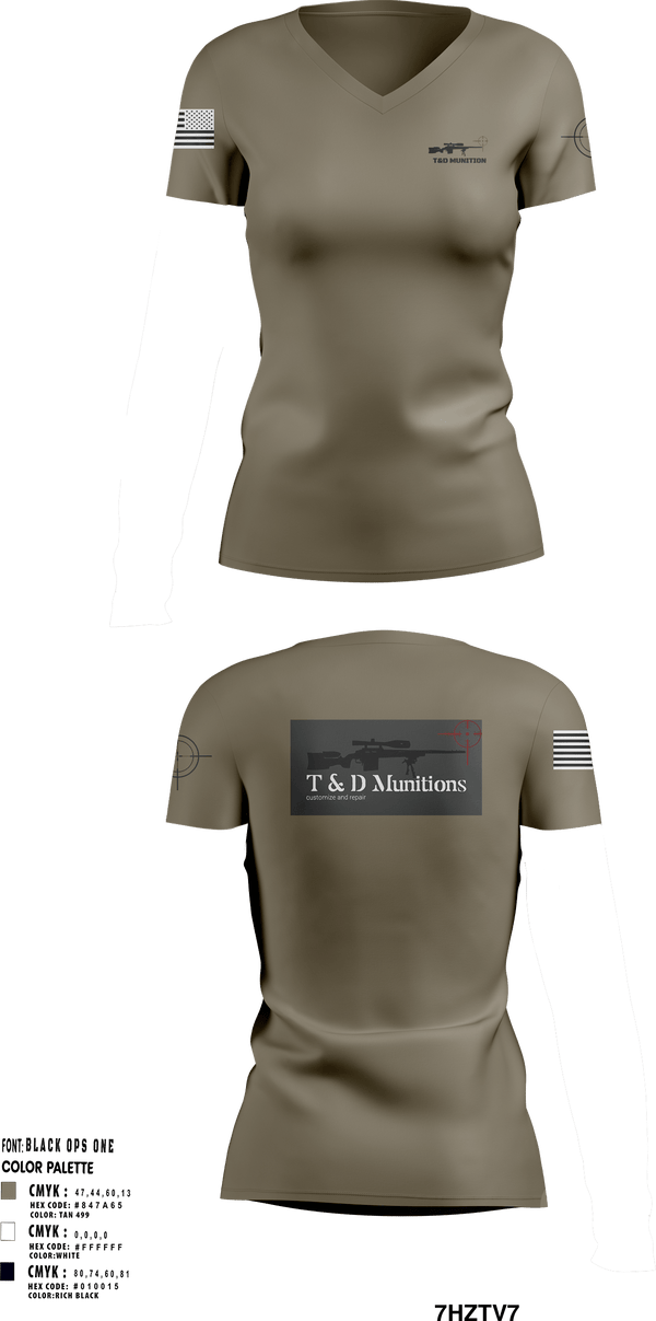 Womens Short Sleeve Vneck Shirt, T&D Munitions, , Teamtime, Team time, sublimation, custom sports apparel, team uniforms, spirit wear, spiritwear, sports uniforms, custom shirts, team store, custom team store, fundraiser sports, apparel fundraiser