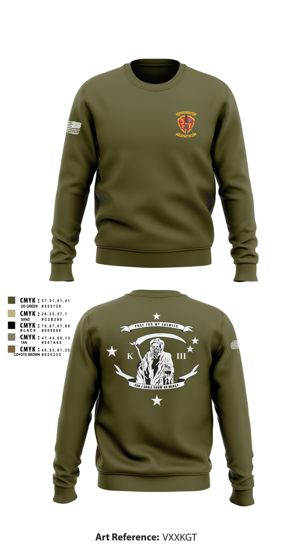 Crew Neck Sweatshirt, V3/7, Marines, Teamtime, Team time, sublimation, custom sports apparel, team uniforms, spirit wear, spiritwear, sports uniforms, custom shirts, team store, custom team store, fundraiser sports, apparel fundraiser