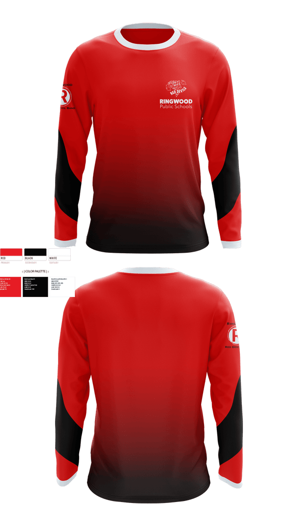 Long Sleeve Performance Shirt, Ringwood High School Band, Spirit Store, Teamtime, Team time, sublimation, custom sports apparel, team uniforms, spirit wear, spiritwear, sports uniforms, custom shirts, team store, custom team store, fundraiser sports, apparel fundraiser