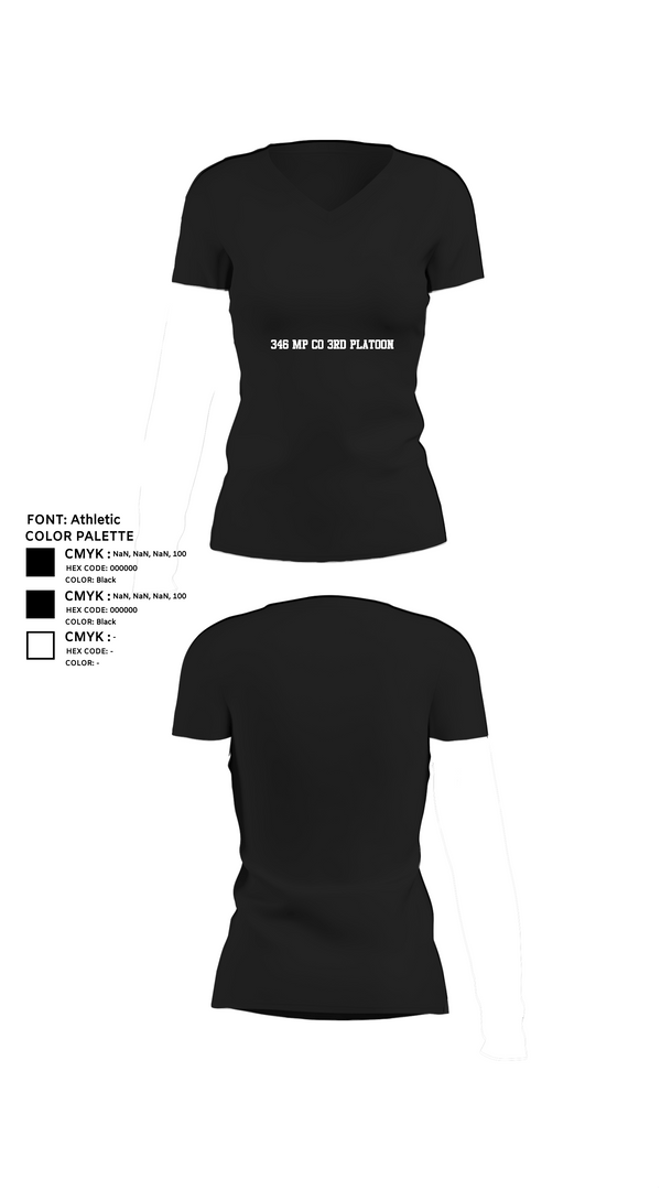 Womens Short Sleeve Vneck Shirt, 346 MP CO 3rd Platoon, Army, Teamtime, Team time, sublimation, custom sports apparel, team uniforms, spirit wear, spiritwear, sports uniforms, custom shirts, team store, custom team store, fundraiser sports, apparel fundraiser