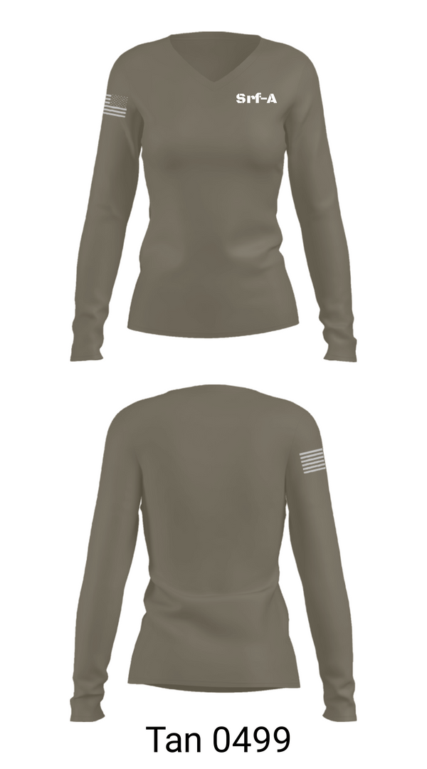 Womens Long Sleeve Vneck Shirt, Srf-A, Navy, Teamtime, Team time, sublimation, custom sports apparel, team uniforms, spirit wear, spiritwear, sports uniforms, custom shirts, team store, custom team store, fundraiser sports, apparel fundraiser