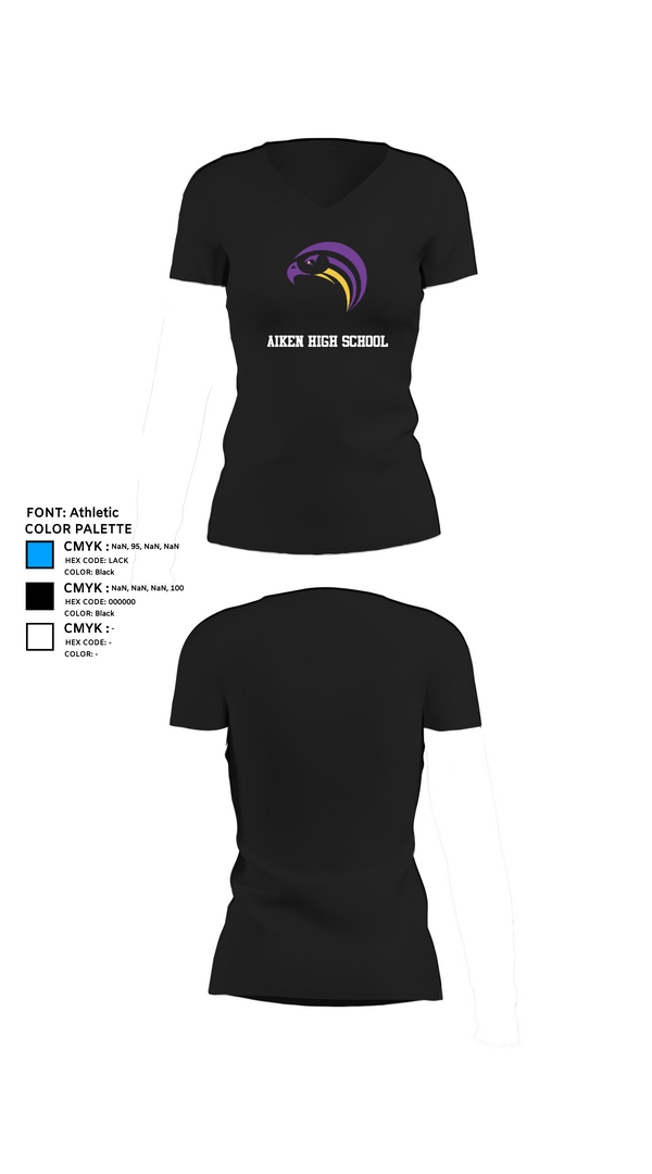 Womens Short Sleeve Vneck Shirt, Aiken High School, Spirit Store, Teamtime, Team time, sublimation, custom sports apparel, team uniforms, spirit wear, spiritwear, sports uniforms, custom shirts, team store, custom team store, fundraiser sports, apparel fundraiser