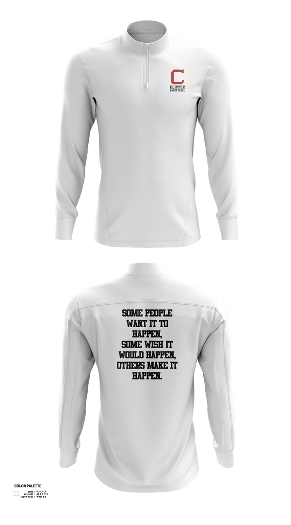 Quarter Zip Jacket, Columbiana High School Basketball, Men's Basketball, Teamtime, Team time, sublimation, custom sports apparel, team uniforms, spirit wear, spiritwear, sports uniforms, custom shirts, team store, custom team store, fundraiser sports, apparel fundraiser