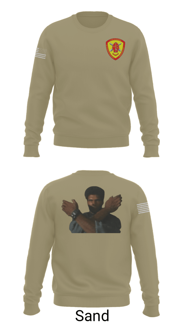 Crew Neck Sweatshirt, 10th Marine Regiment, Marines, Teamtime, Team time, sublimation, custom sports apparel, team uniforms, spirit wear, spiritwear, sports uniforms, custom shirts, team store, custom team store, fundraiser sports, apparel fundraiser