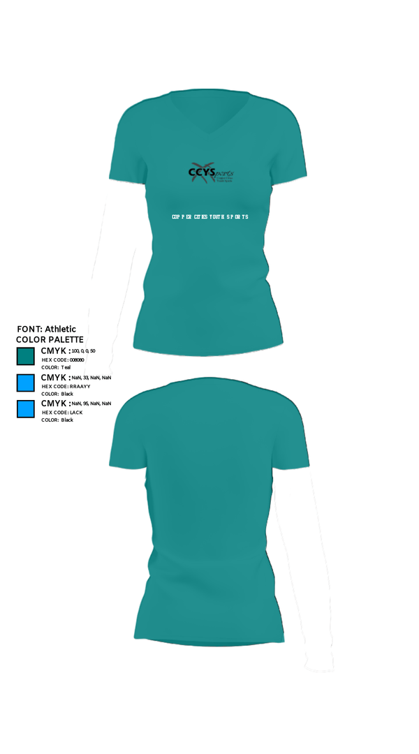 Women's Short Sleeve Vneck Shirt, Copper Cities Youth Sports, Spirit Store, Teamtime, Team time, sublimation, custom sports apparel, team uniforms, spirit wear, spiritwear, sports uniforms, custom shirts, team store, custom team store, fundraiser sports, apparel fundraiser