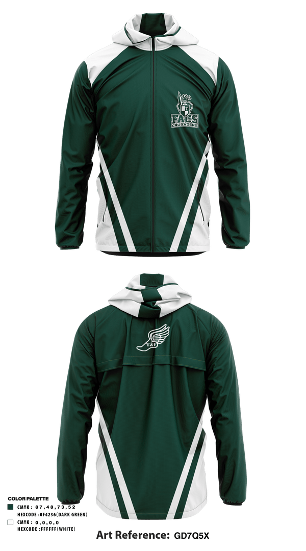 Windbreaker, FACS Crusaders, Track & Field, Teamtime, Team time, sublimation, custom sports apparel, team uniforms, spirit wear, spiritwear, sports uniforms, custom shirts, team store, custom team store, fundraiser sports, apparel fundraiser
