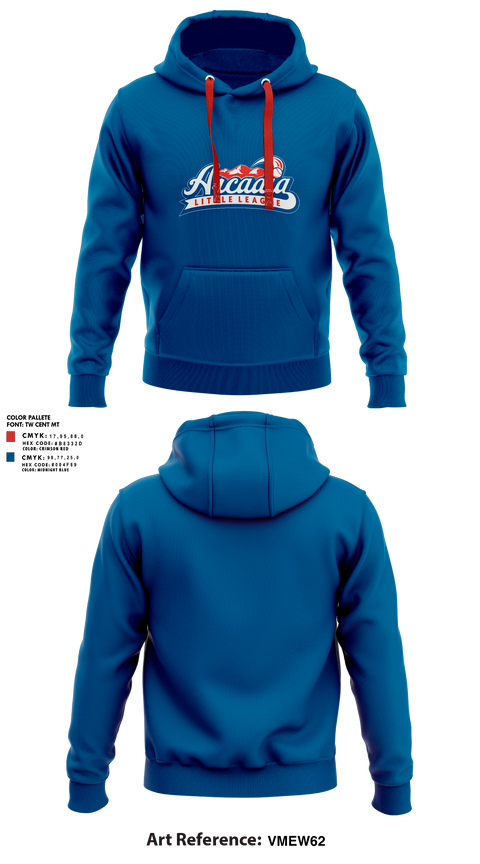 Hoodie, Arcadia Little League Baseball, Baseball, Teamtime, Team time, sublimation, custom sports apparel, team uniforms, spirit wear, spiritwear, sports uniforms, custom shirts, team store, custom team store, fundraiser sports, apparel fundraiser