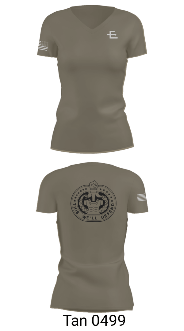 Women's Short Sleeve Vneck Shirt, E/701, Army, Teamtime, Team time, sublimation, custom sports apparel, team uniforms, spirit wear, spiritwear, sports uniforms, custom shirts, team store, custom team store, fundraiser sports, apparel fundraiser