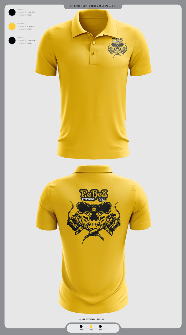Short Sleeve Performance Polo, PeReZ Tattoos, , Teamtime, Team time, sublimation, custom sports apparel, team uniforms, spirit wear, spiritwear, sports uniforms, custom shirts, team store, custom team store, fundraiser sports, apparel fundraiser