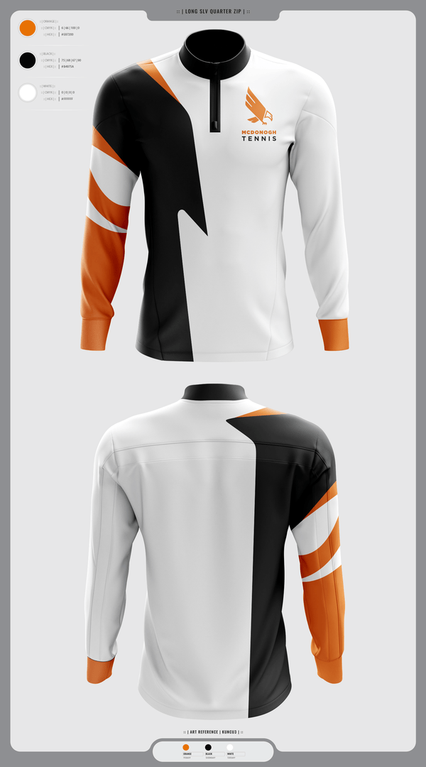 Quarter Zip Jacket, Mcdonogh Girls Tennis, Tennis, Teamtime, Team time, sublimation, custom sports apparel, team uniforms, spirit wear, spiritwear, sports uniforms, custom shirts, team store, custom team store, fundraiser sports, apparel fundraiser