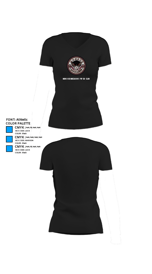 Womens Short Sleeve Vneck Shirt, Monroe Moccasins VIPer CLUB, , Teamtime, Team time, sublimation, custom sports apparel, team uniforms, spirit wear, spiritwear, sports uniforms, custom shirts, team store, custom team store, fundraiser sports, apparel fundraiser