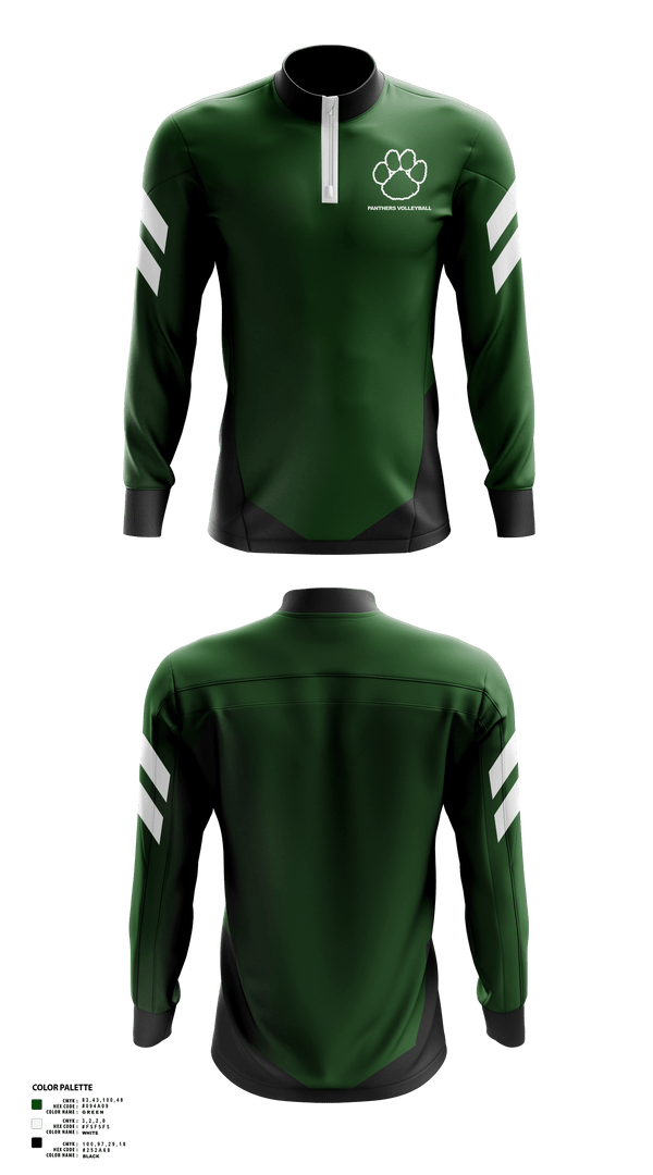 Quarter Zip Jacket, Panthers Volleyball, Women's Volleyball, Teamtime, Team time, sublimation, custom sports apparel, team uniforms, spirit wear, spiritwear, sports uniforms, custom shirts, team store, custom team store, fundraiser sports, apparel fundraiser