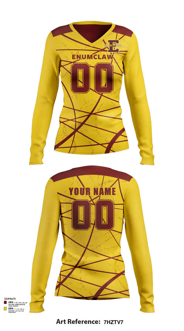 Womens Long Sleeve Vneck Shirt, Enumclaw High School Volleyball, Women's Volleyball, Teamtime, Team time, sublimation, custom sports apparel, team uniforms, spirit wear, spiritwear, sports uniforms, custom shirts, team store, custom team store, fundraiser sports, apparel fundraiser