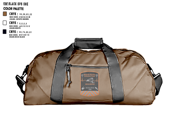 Duffle Bag, Wellsville Volunteer Ambulance Corps, , Teamtime, Team time, sublimation, custom sports apparel, team uniforms, spirit wear, spiritwear, sports uniforms, custom shirts, team store, custom team store, fundraiser sports, apparel fundraiser