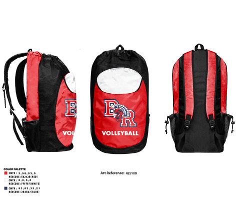 Gear Bag, Bridgewater-Raynham Regional High School Volleyball, Women's Volleyball, Teamtime, Team time, sublimation, custom sports apparel, team uniforms, spirit wear, spiritwear, sports uniforms, custom shirts, team store, custom team store, fundraiser sports, apparel fundraiser