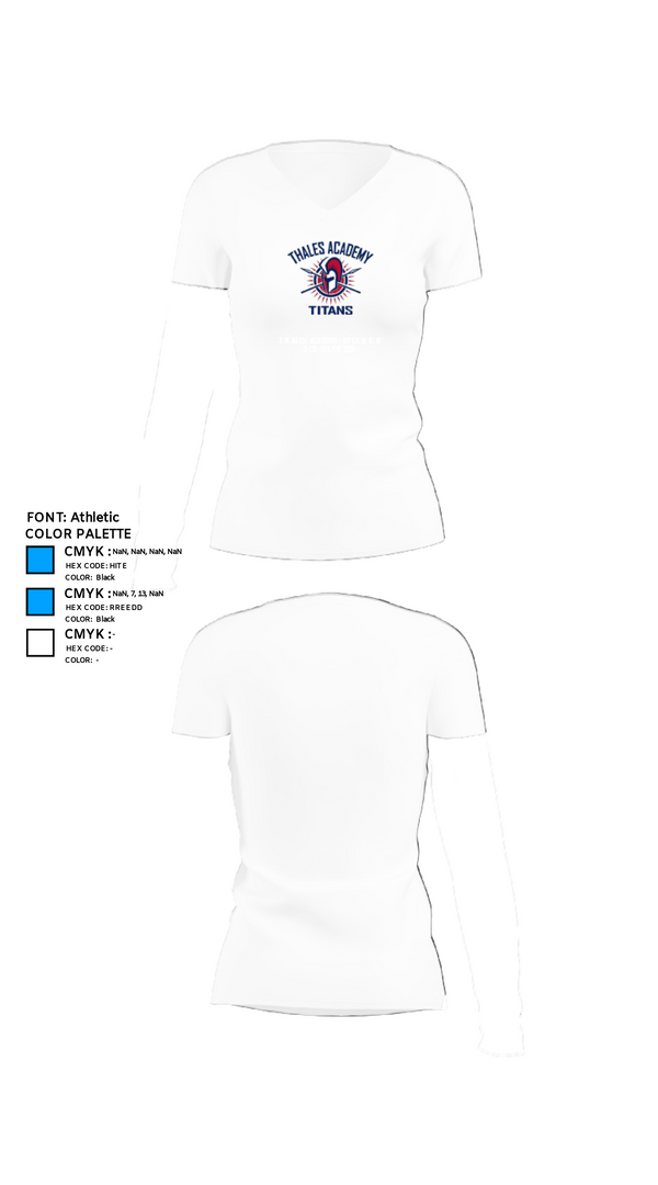 Womens Short Sleeve Vneck Shirt, Thales Academy-Apex High School Cheer, Cheer, Teamtime, Team time, sublimation, custom sports apparel, team uniforms, spirit wear, spiritwear, sports uniforms, custom shirts, team store, custom team store, fundraiser sports, apparel fundraiser