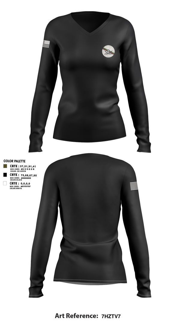 Women's Long Sleeve Vneck Shirt, PAMIR, National Guard, Teamtime, Team time, sublimation, custom sports apparel, team uniforms, spirit wear, spiritwear, sports uniforms, custom shirts, team store, custom team store, fundraiser sports, apparel fundraiser