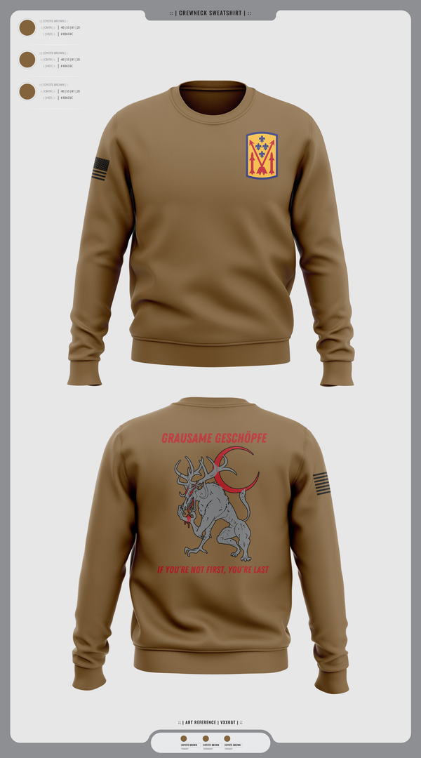 Crew Neck Sweatshirt, Bravo 1-57 ADAR, Army, Teamtime, Team time, sublimation, custom sports apparel, team uniforms, spirit wear, spiritwear, sports uniforms, custom shirts, team store, custom team store, fundraiser sports, apparel fundraiser