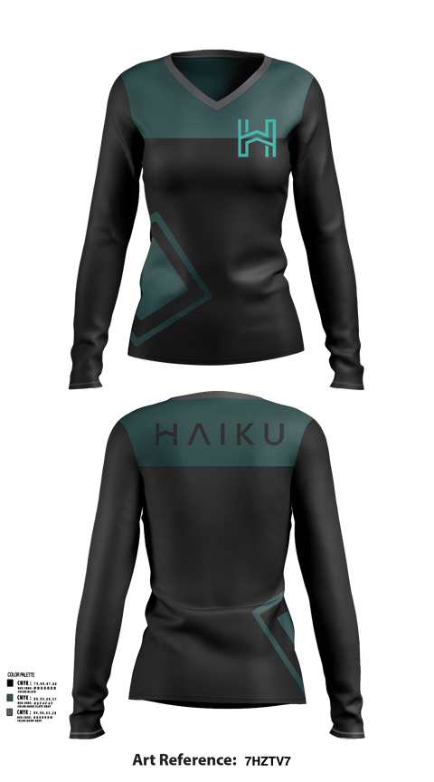 Womens Long Sleeve Vneck Shirt, Haiku, , Teamtime, Team time, sublimation, custom sports apparel, team uniforms, spirit wear, spiritwear, sports uniforms, custom shirts, team store, custom team store, fundraiser sports, apparel fundraiser