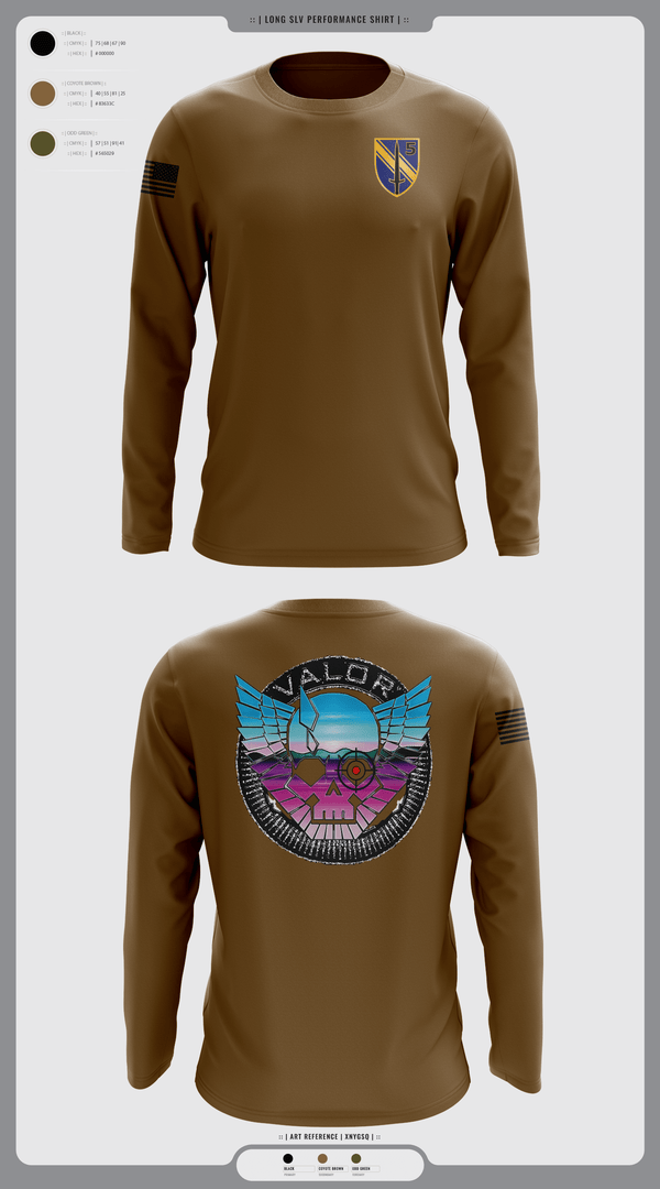 Long Sleeve Performance Shirt, VALOR CO. 5BN, 1SFAB, Army, Teamtime, Team time, sublimation, custom sports apparel, team uniforms, spirit wear, spiritwear, sports uniforms, custom shirts, team store, custom team store, fundraiser sports, apparel fundraiser