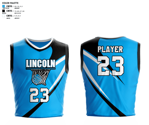 Mens Basketball Jersey, Lincoln Basketball Elite, Men's Basketball, Teamtime, Team time, sublimation, custom sports apparel, team uniforms, spirit wear, spiritwear, sports uniforms, custom shirts, team store, custom team store, fundraiser sports, apparel fundraiser