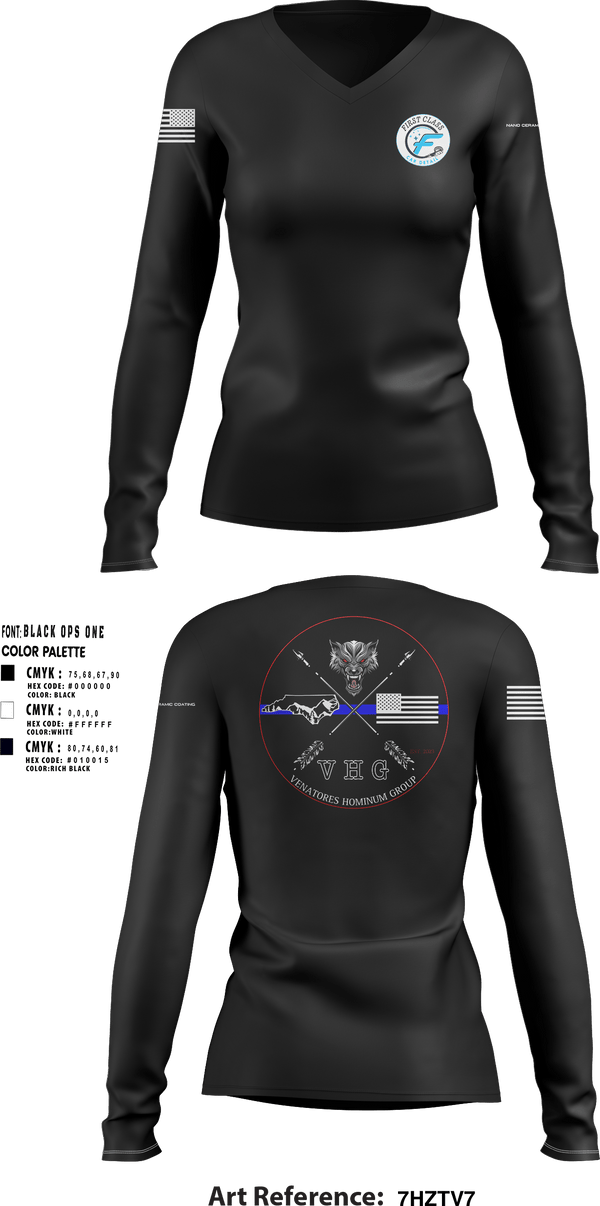 Womens Long Sleeve Vneck Shirt, FIRST CLASS CAR DETAIL, , Teamtime, Team time, sublimation, custom sports apparel, team uniforms, spirit wear, spiritwear, sports uniforms, custom shirts, team store, custom team store, fundraiser sports, apparel fundraiser