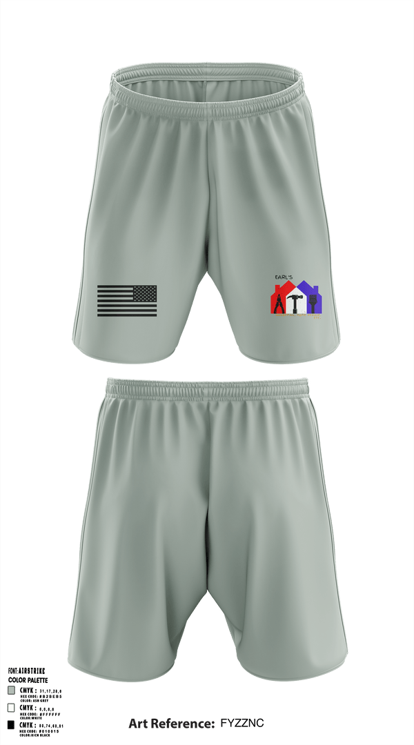 Athletic Shorts With Pockets, Earl's Handyman Home Repair ETC, , Teamtime, Team time, sublimation, custom sports apparel, team uniforms, spirit wear, spiritwear, sports uniforms, custom shirts, team store, custom team store, fundraiser sports, apparel fundraiser