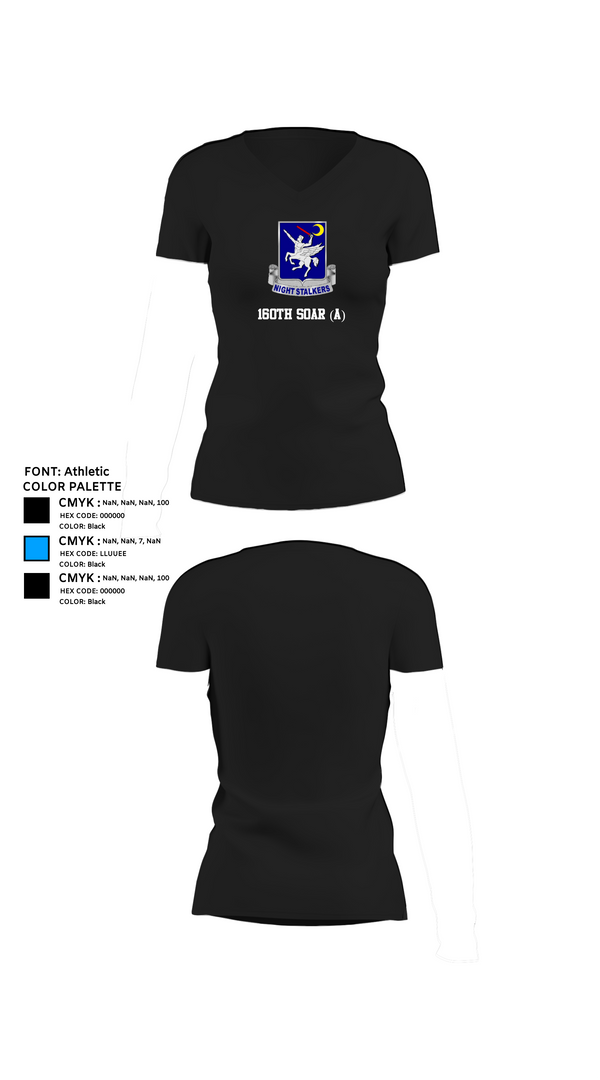 Womens Short Sleeve Vneck Shirt, 160th SOAR (A), , Teamtime, Team time, sublimation, custom sports apparel, team uniforms, spirit wear, spiritwear, sports uniforms, custom shirts, team store, custom team store, fundraiser sports, apparel fundraiser