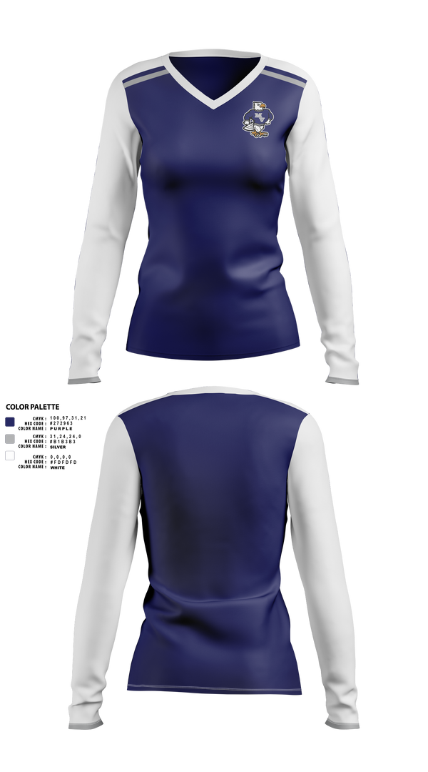 Womens Long Sleeve Vneck Shirt, Mountain Valley Falcons Field Hockey, Field Hockey, Teamtime, Team time, sublimation, custom sports apparel, team uniforms, spirit wear, spiritwear, sports uniforms, custom shirts, team store, custom team store, fundraiser sports, apparel fundraiser