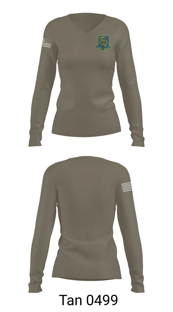 Womens Long Sleeve Vneck Shirt, 981st MP CO, , Teamtime, Team time, sublimation, custom sports apparel, team uniforms, spirit wear, spiritwear, sports uniforms, custom shirts, team store, custom team store, fundraiser sports, apparel fundraiser