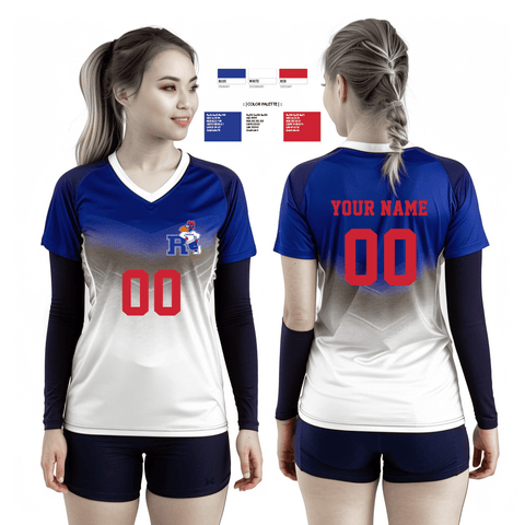 Women's Short Sleeve Vneck Shirt, Ravenna High School Volleyball, Women's Volleyball, Teamtime, Team time, sublimation, custom sports apparel, team uniforms, spirit wear, spiritwear, sports uniforms, custom shirts, team store, custom team store, fundraiser sports, apparel fundraiser