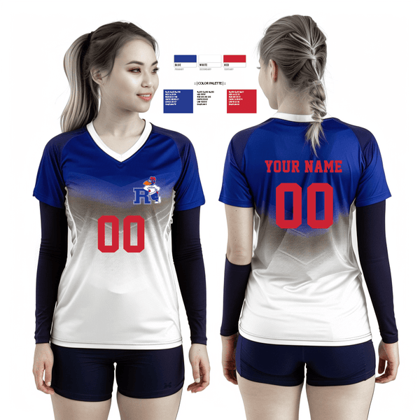 Women's Short Sleeve Vneck Shirt, Ravenna High School Volleyball, Women's Volleyball, Teamtime, Team time, sublimation, custom sports apparel, team uniforms, spirit wear, spiritwear, sports uniforms, custom shirts, team store, custom team store, fundraiser sports, apparel fundraiser