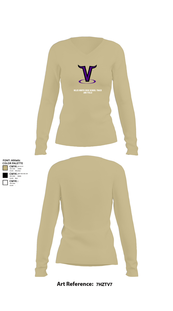 Womens Long Sleeve Vneck Shirt, Niles North High School Track and Field, Track & Field, Teamtime, Team time, sublimation, custom sports apparel, team uniforms, spirit wear, spiritwear, sports uniforms, custom shirts, team store, custom team store, fundraiser sports, apparel fundraiser