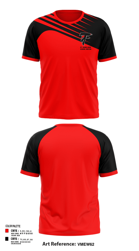 Short Sleeve Performance Shirt, St Johns High School Soccer, Men's Soccer, Teamtime, Team time, sublimation, custom sports apparel, team uniforms, spirit wear, spiritwear, sports uniforms, custom shirts, team store, custom team store, fundraiser sports, apparel fundraiser