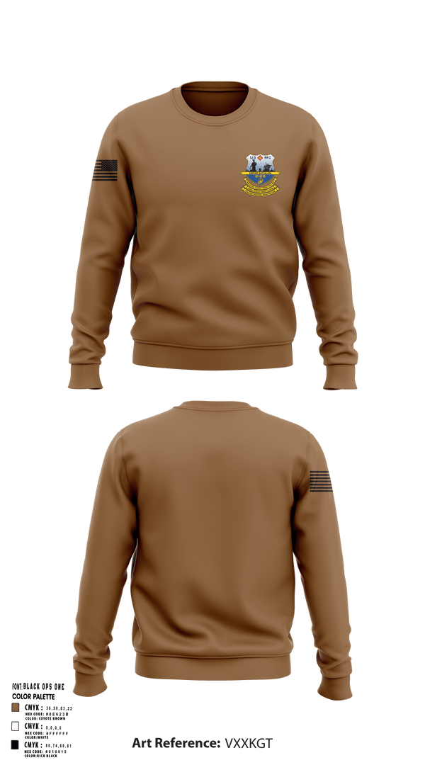 Crew Neck Sweatshirt, Echo Co. 2nd battalion, 25th Marine Regiment, , Teamtime, Team time, sublimation, custom sports apparel, team uniforms, spirit wear, spiritwear, sports uniforms, custom shirts, team store, custom team store, fundraiser sports, apparel fundraiser