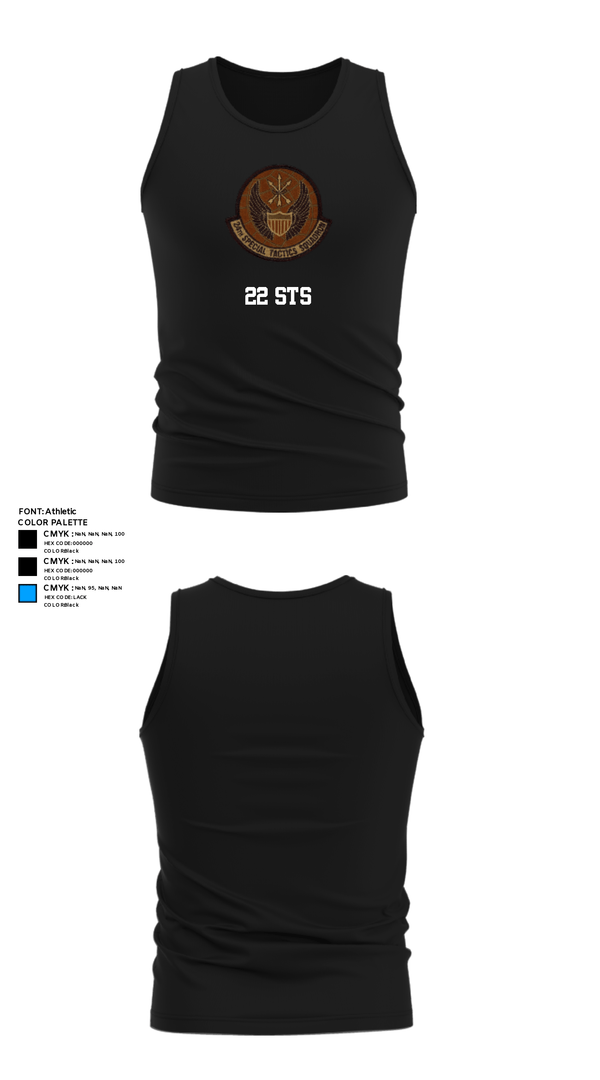 Tank Top, 22 STS, Air Force, Teamtime, Team time, sublimation, custom sports apparel, team uniforms, spirit wear, spiritwear, sports uniforms, custom shirts, team store, custom team store, fundraiser sports, apparel fundraiser