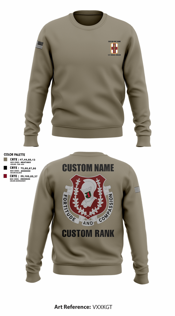 Crew Neck Sweatshirt, 1st Medical Brigade, , Teamtime, Team time, sublimation, custom sports apparel, team uniforms, spirit wear, spiritwear, sports uniforms, custom shirts, team store, custom team store, fundraiser sports, apparel fundraiser