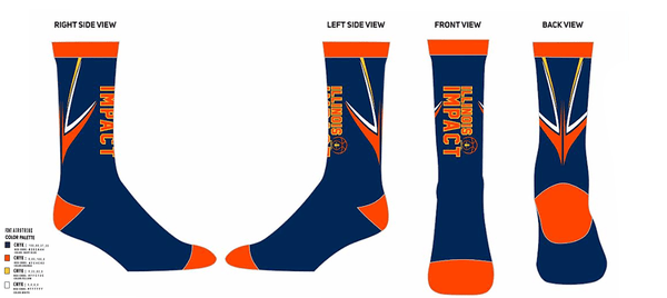 Custom Socks, Illinois Impact Basketball, Men's Basketball, Teamtime, Team time, sublimation, custom sports apparel, team uniforms, spirit wear, spiritwear, sports uniforms, custom shirts, team store, custom team store, fundraiser sports, apparel fundraiser
