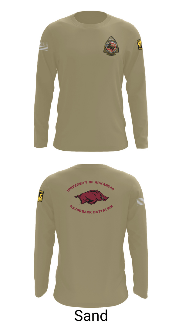Long Sleeve Performance Shirt, University of Arkansas Army ROTC - Razorback Battalion, Army, Teamtime, Team time, sublimation, custom sports apparel, team uniforms, spirit wear, spiritwear, sports uniforms, custom shirts, team store, custom team store, fundraiser sports, apparel fundraiser