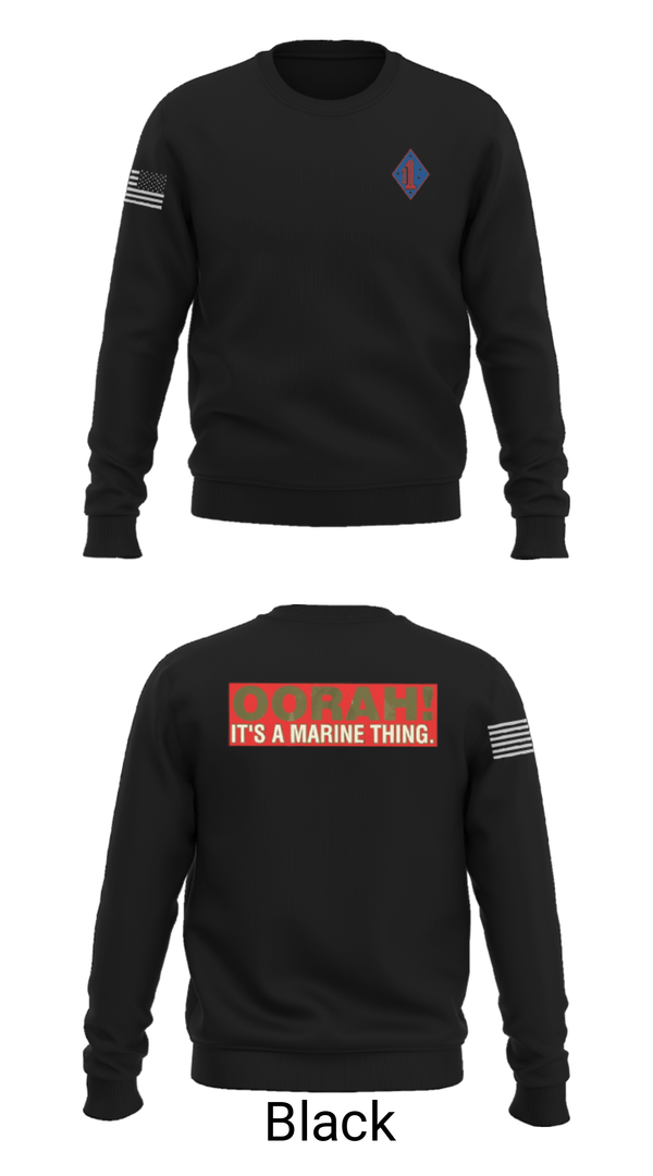 Crew Neck Sweatshirt, 1st Marine Regiment, Marines, Teamtime, Team time, sublimation, custom sports apparel, team uniforms, spirit wear, spiritwear, sports uniforms, custom shirts, team store, custom team store, fundraiser sports, apparel fundraiser