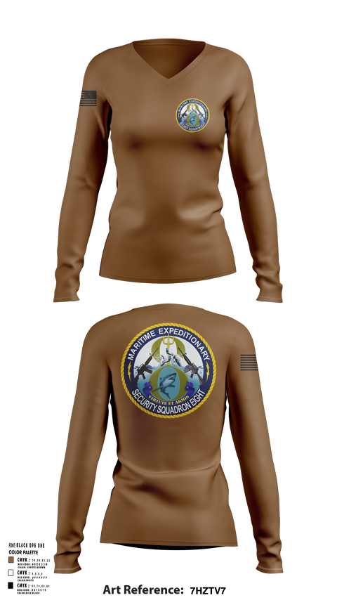 Womens Long Sleeve Vneck Shirt, MSRON 8, Navy, Teamtime, Team time, sublimation, custom sports apparel, team uniforms, spirit wear, spiritwear, sports uniforms, custom shirts, team store, custom team store, fundraiser sports, apparel fundraiser