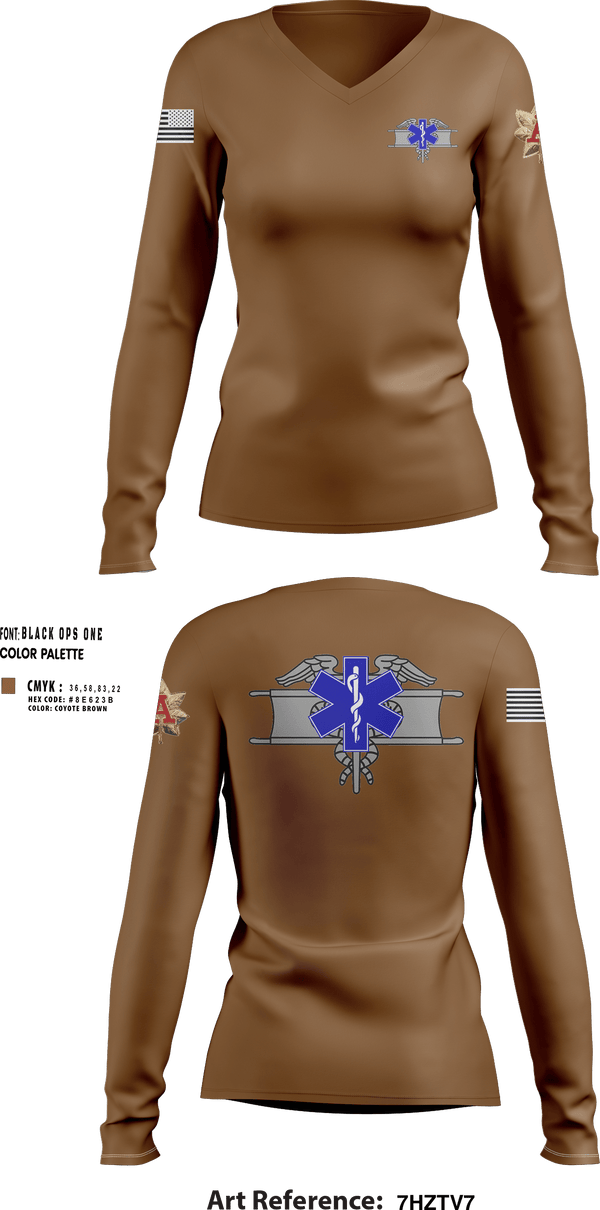 Womens Long Sleeve Vneck Shirt, 14th MP Co., Army, Teamtime, Team time, sublimation, custom sports apparel, team uniforms, spirit wear, spiritwear, sports uniforms, custom shirts, team store, custom team store, fundraiser sports, apparel fundraiser