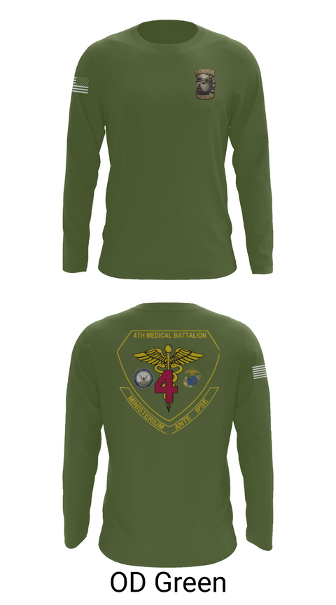 Long Sleeve Performance Shirt, 4th Med Battalion, Marines, Teamtime, Team time, sublimation, custom sports apparel, team uniforms, spirit wear, spiritwear, sports uniforms, custom shirts, team store, custom team store, fundraiser sports, apparel fundraiser